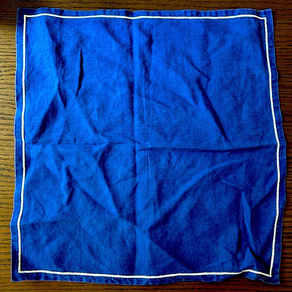 Vintage Royal blue hanky/napkin